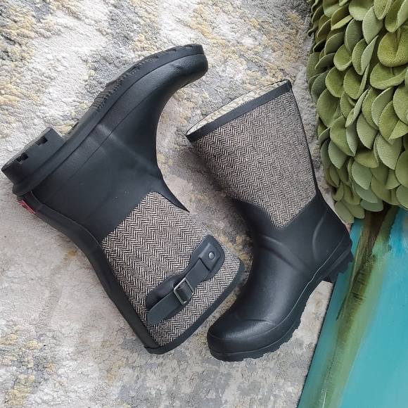 Chooka Mid Calf Racer Herringbone Waterproof Rain - Picture 5 of 14